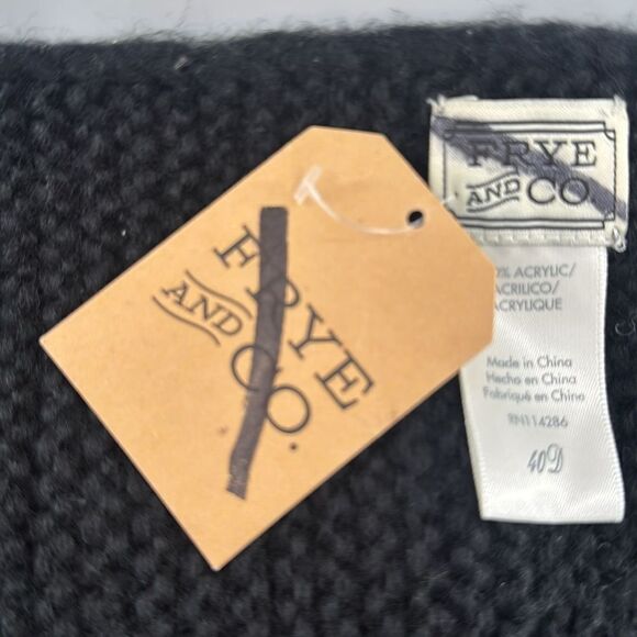 3For$20 Frye and Co Fringe Black Scarf NWT 90 inches long - Picture 2 of 3